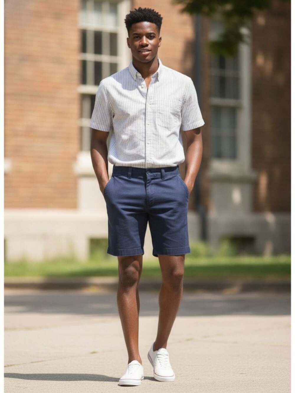 J.Crew 5" Inseam Mens Chino Shorts*Navy Blue Cotton Blend*Casual*Preppy**29*EUC